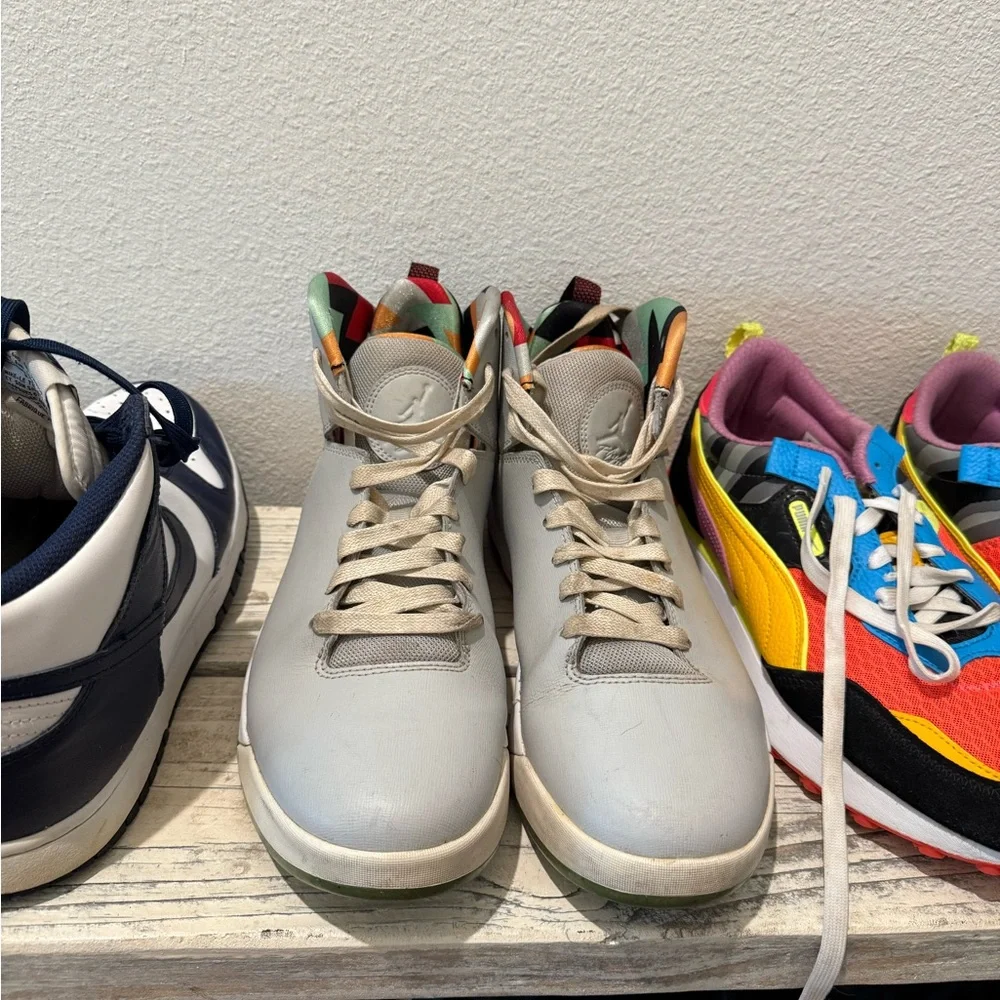 Jordan Gray Sneakers with Multicolor Accents
